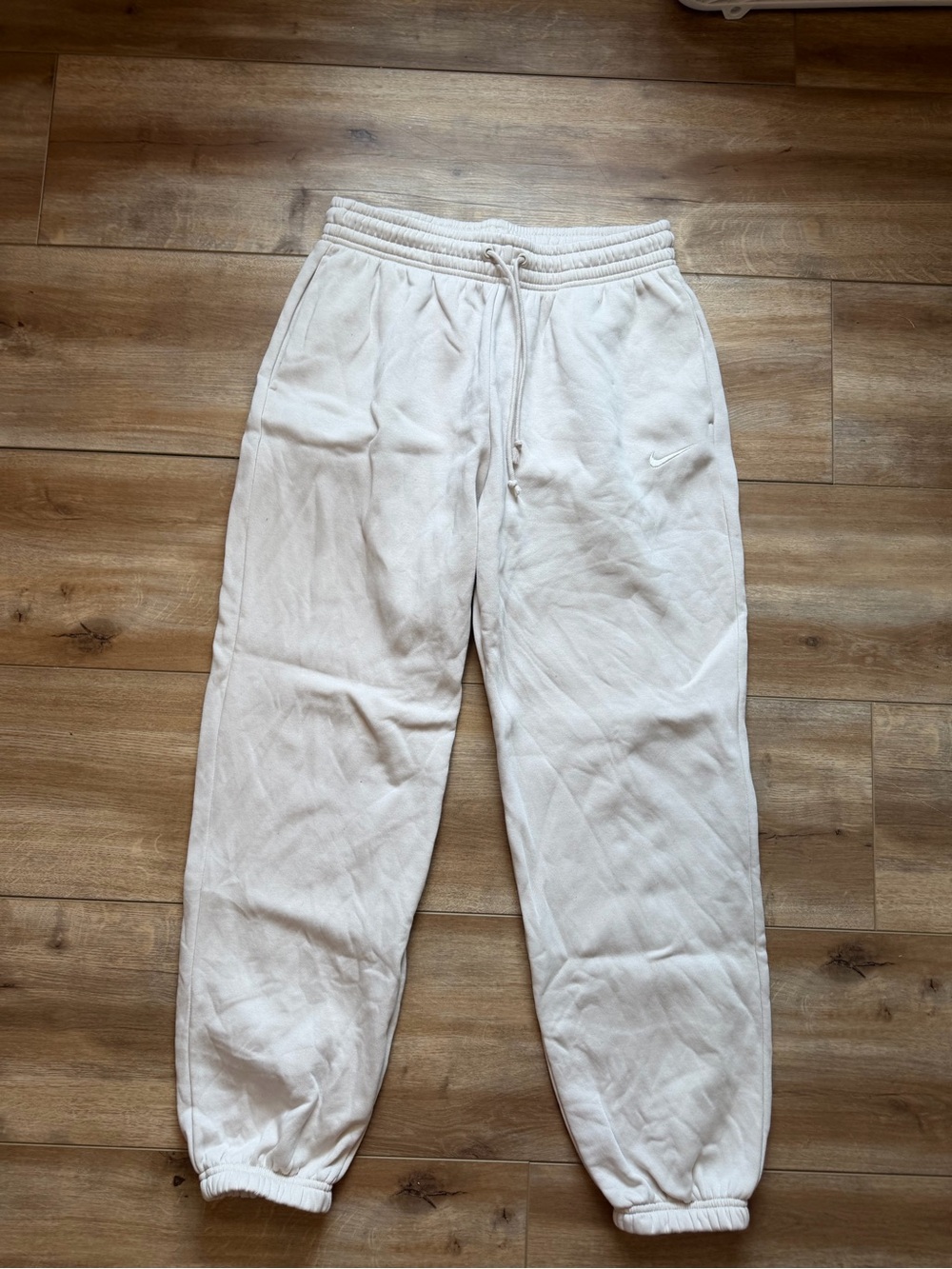 Nike Cream Fleece Joggers with Signature Swoosh